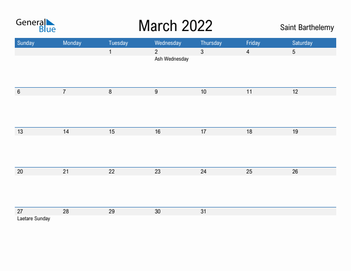 Fillable March 2022 Calendar