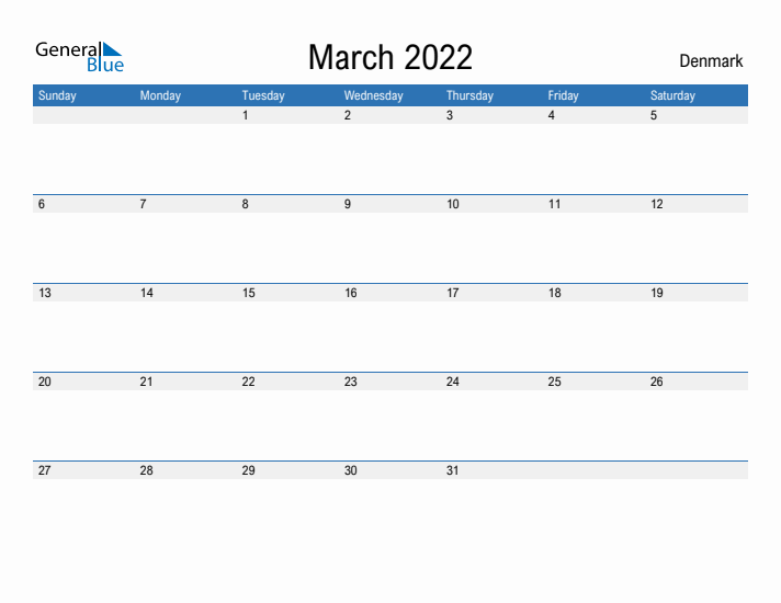 Fillable March 2022 Calendar