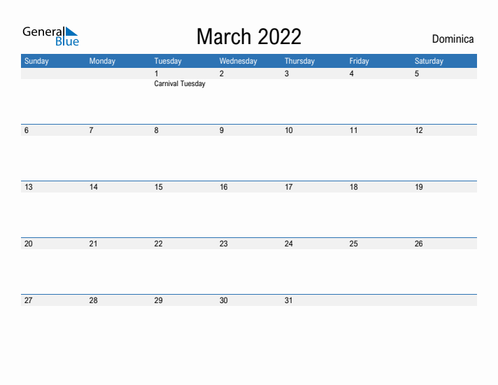 Fillable March 2022 Calendar