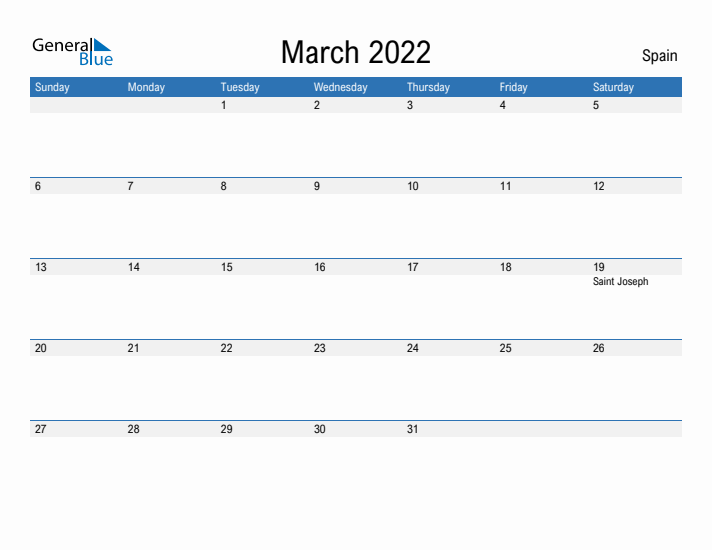 Fillable March 2022 Calendar