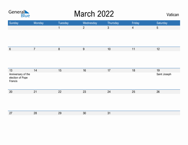 Fillable March 2022 Calendar