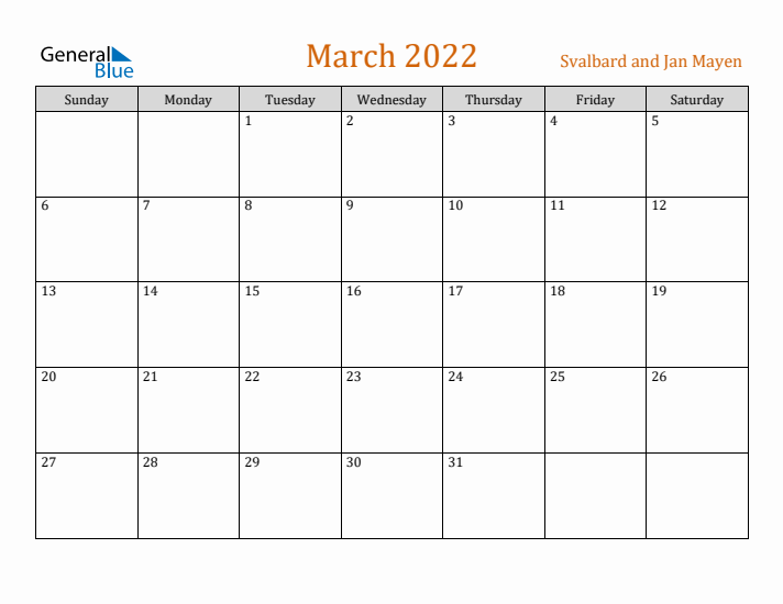 March 2022 Holiday Calendar with Sunday Start