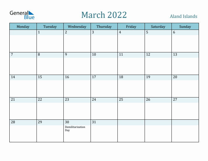 March 2022 Calendar with Holidays