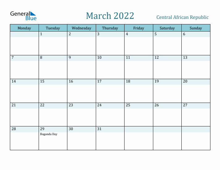 March 2022 Calendar with Holidays