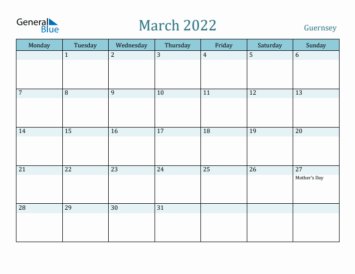 March 2022 Calendar with Holidays