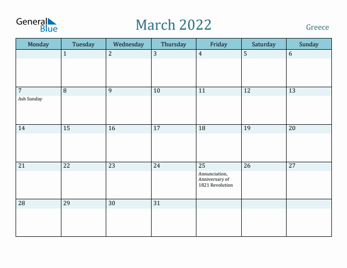 March 2022 Calendar with Holidays