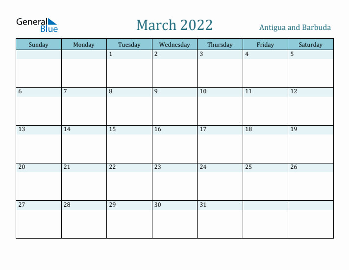 March 2022 Calendar with Holidays