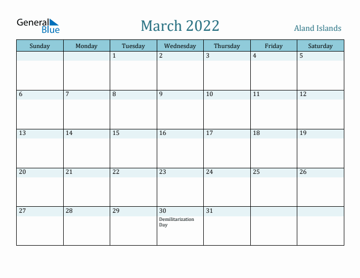 March 2022 Calendar with Holidays