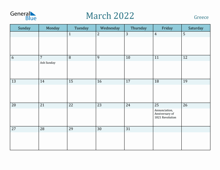 March 2022 Calendar with Holidays