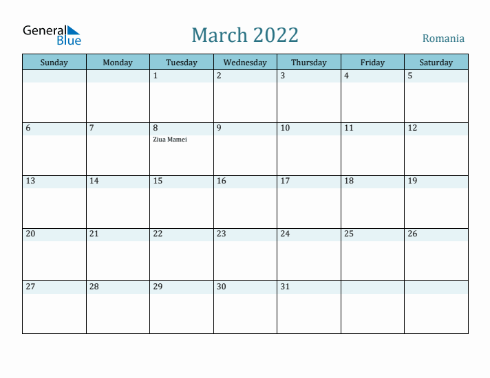 March 2022 Calendar with Holidays