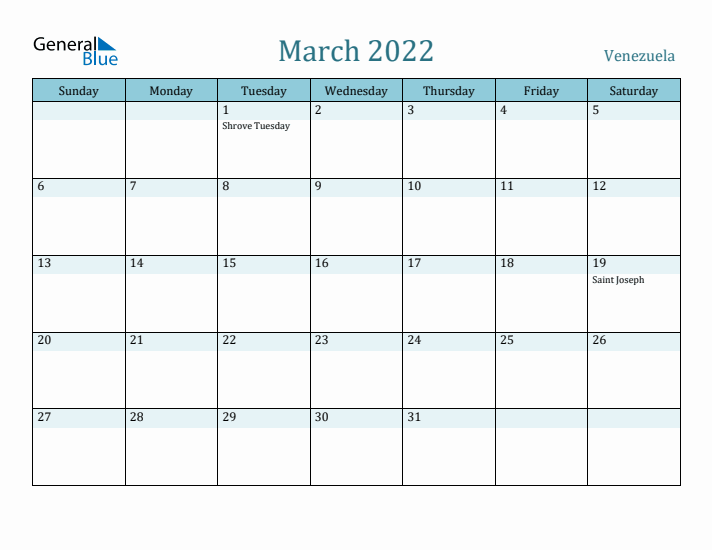 March 2022 Calendar with Holidays