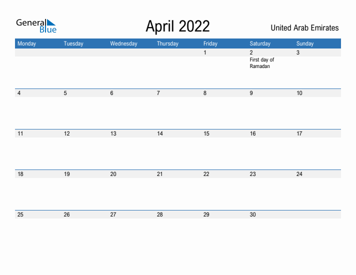 Fillable April 2022 Calendar