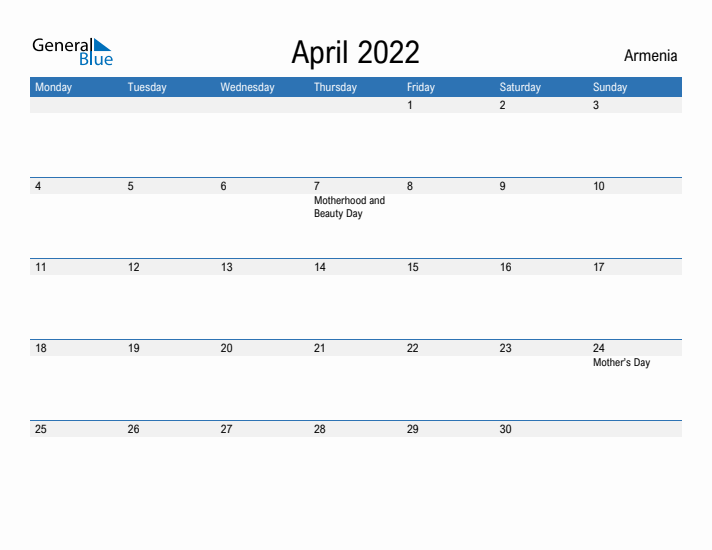 Fillable April 2022 Calendar