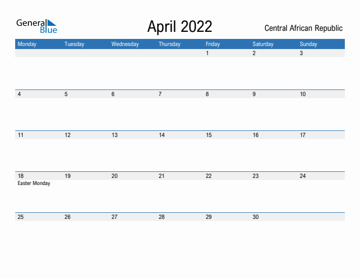 Fillable April 2022 Calendar