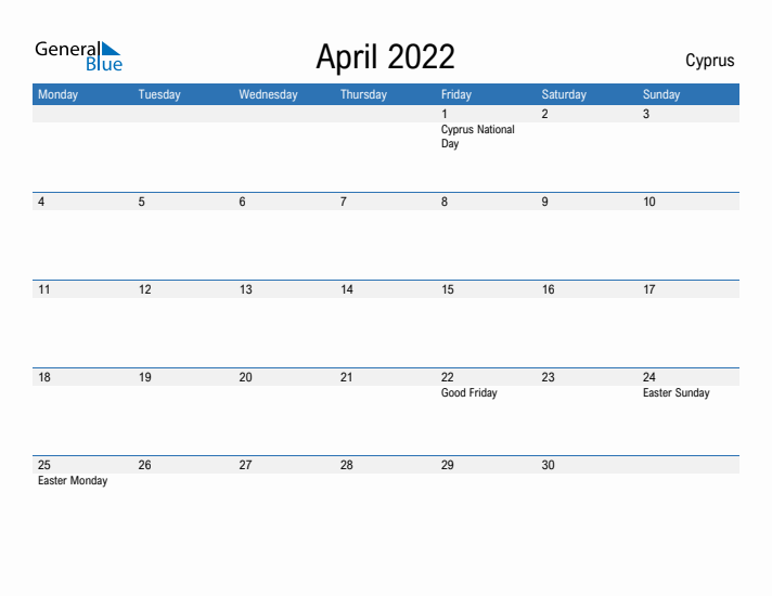 Fillable April 2022 Calendar