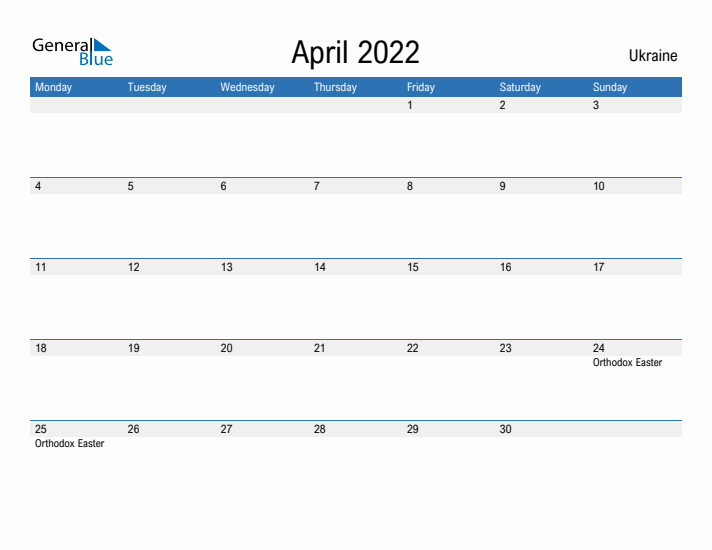 Fillable April 2022 Calendar