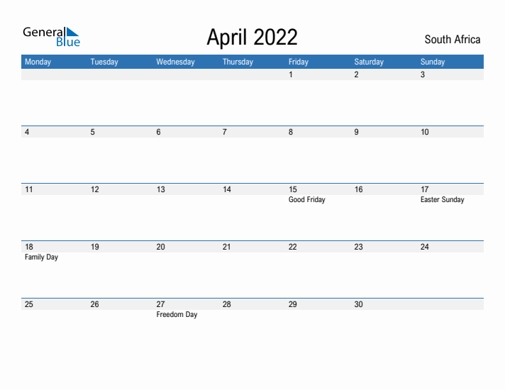 Fillable April 2022 Calendar