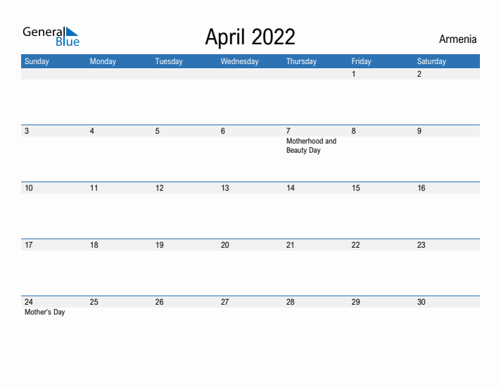 Fillable April 2022 Calendar