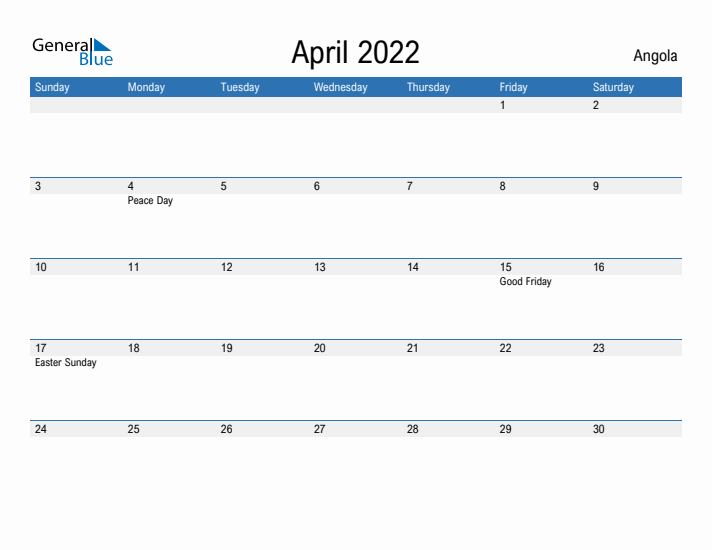 Fillable April 2022 Calendar