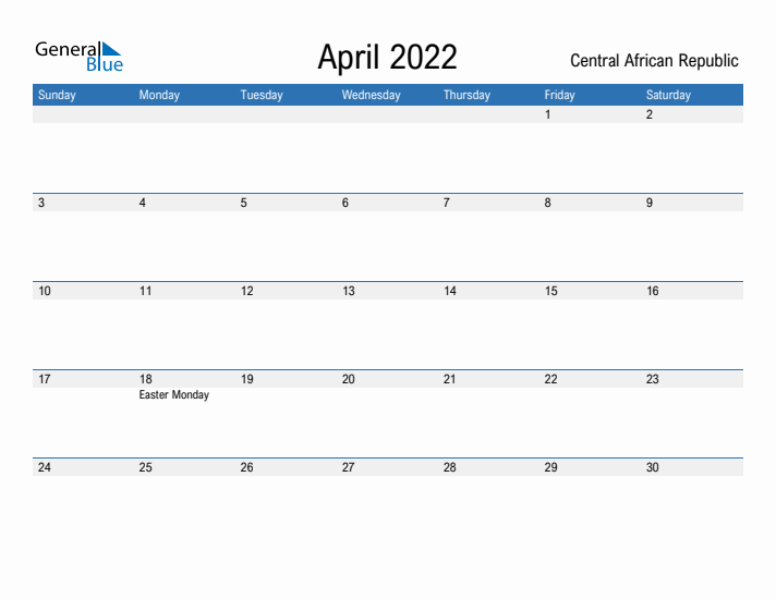 Fillable April 2022 Calendar