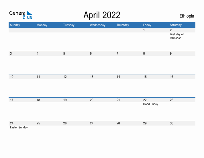 Fillable April 2022 Calendar