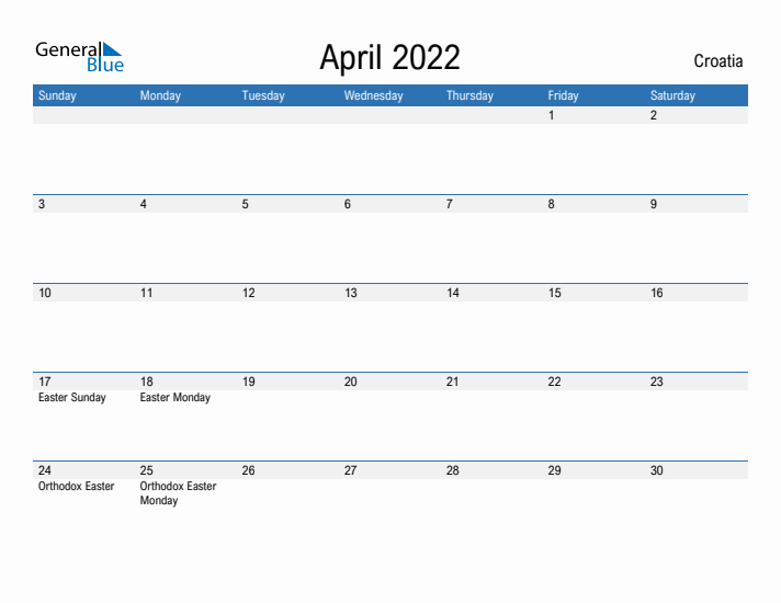 Fillable April 2022 Calendar