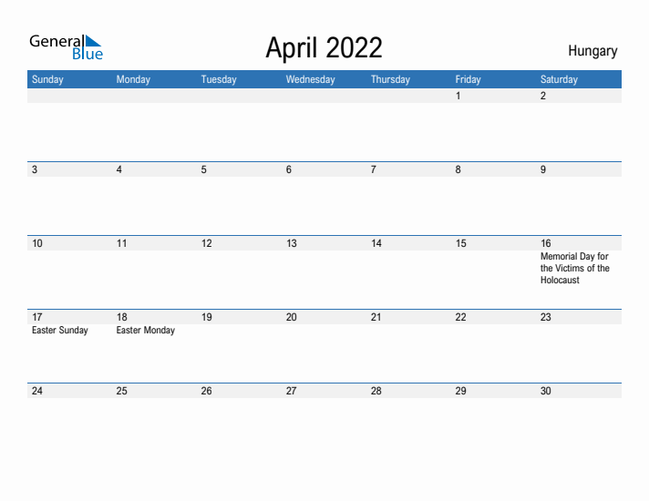 Fillable April 2022 Calendar