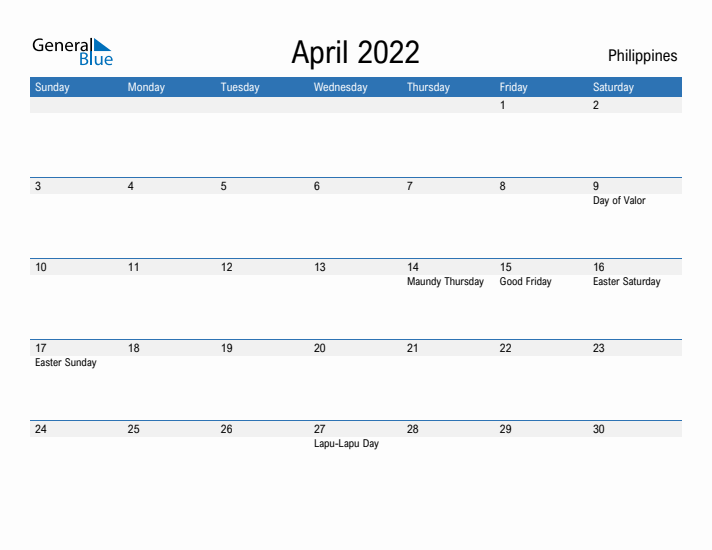 Fillable April 2022 Calendar