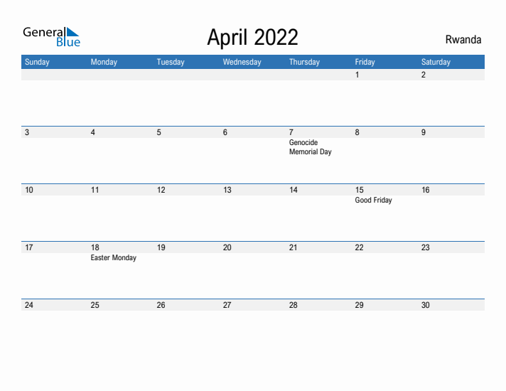 Fillable April 2022 Calendar