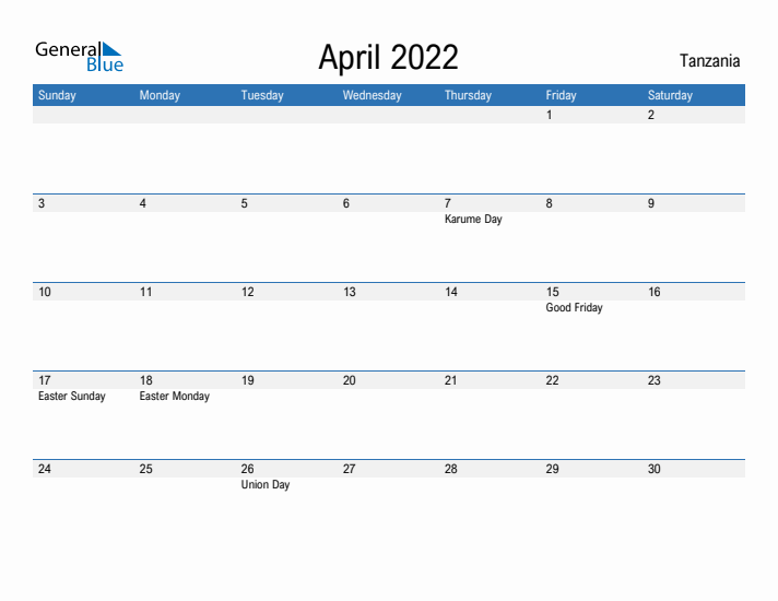 Fillable April 2022 Calendar