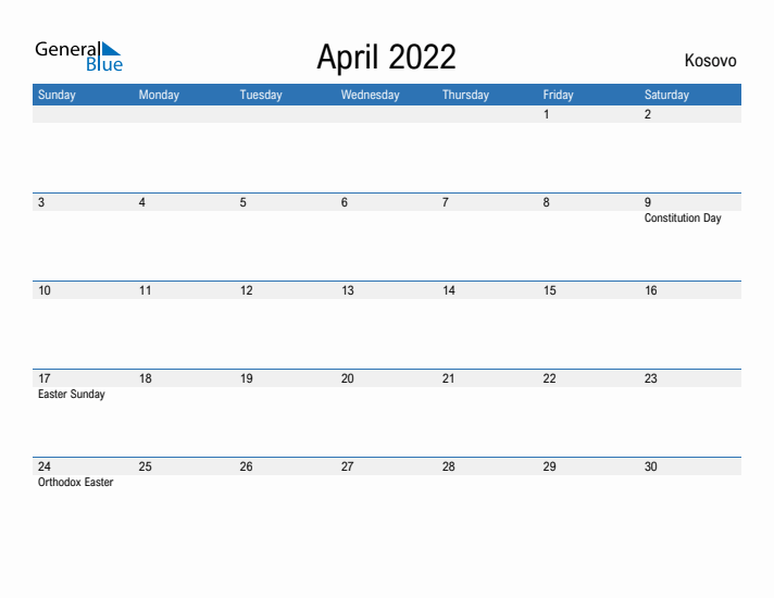 Fillable April 2022 Calendar