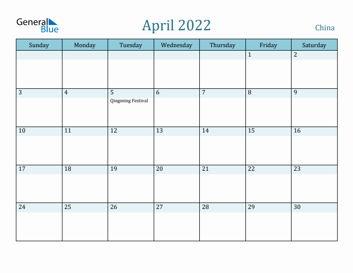 April 2022 Calendar with Holidays