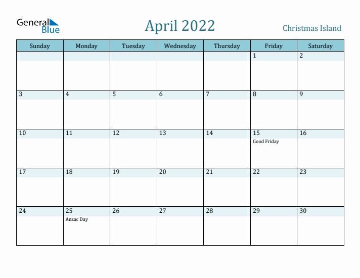 April 2022 Calendar with Holidays