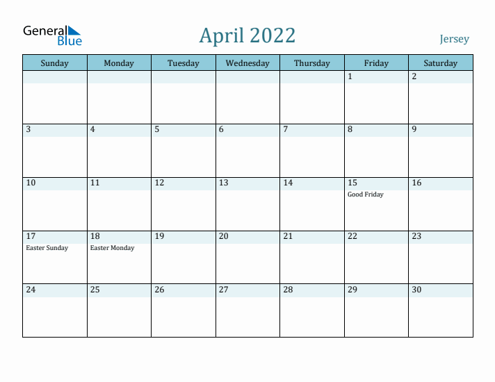 April 2022 Calendar with Holidays