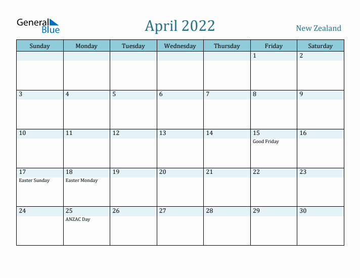 April 2022 Calendar with Holidays