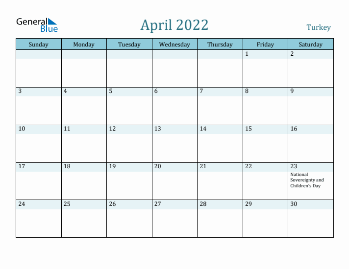 April 2022 Calendar with Holidays