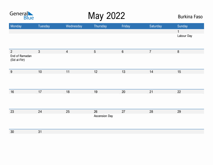 Fillable May 2022 Calendar