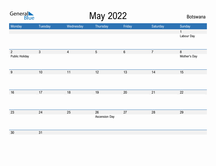 Fillable May 2022 Calendar