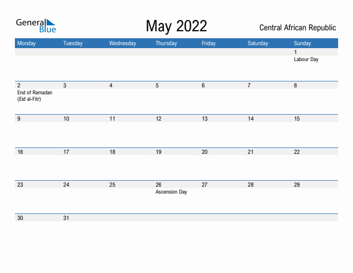 Fillable May 2022 Calendar