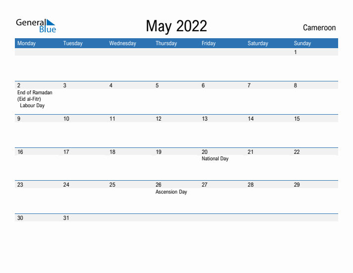 Fillable May 2022 Calendar