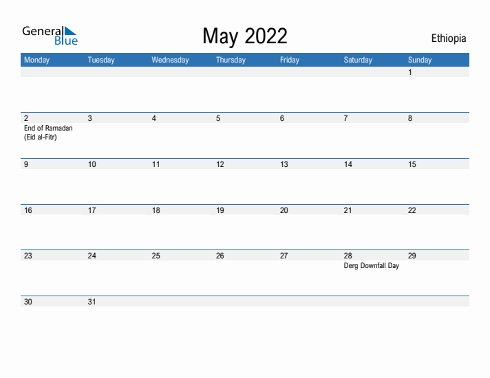 Fillable May 2022 Calendar