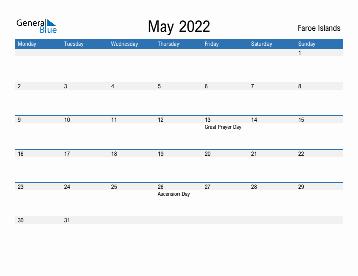 Fillable May 2022 Calendar