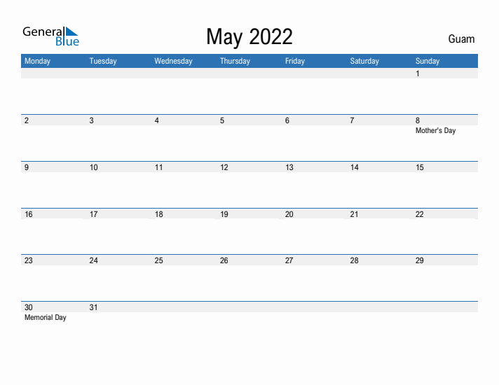 Fillable May 2022 Calendar