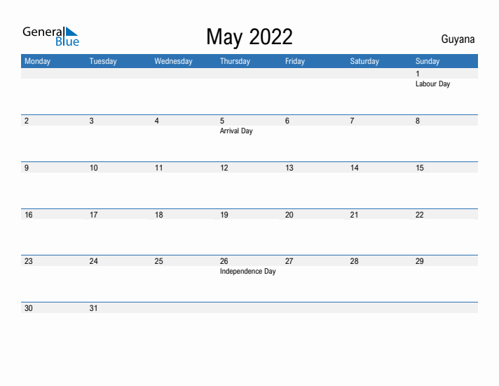 Fillable May 2022 Calendar