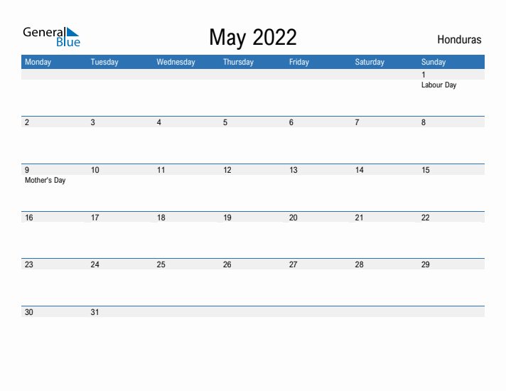 Fillable May 2022 Calendar