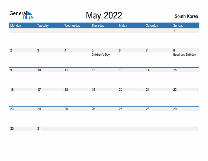 Fillable May 2022 Calendar