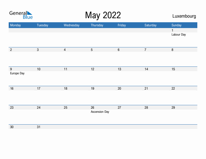 Fillable May 2022 Calendar