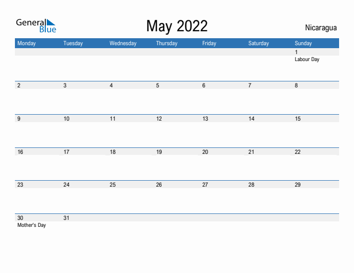 Fillable May 2022 Calendar