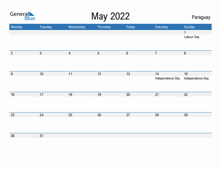 Fillable May 2022 Calendar