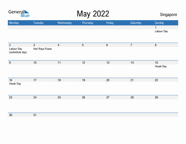 Fillable May 2022 Calendar